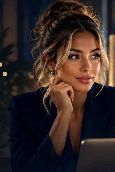 Illustratieve digitale receptioniste van AI Front Desk NL